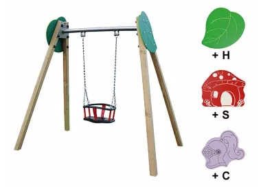 Balançoire berceau en bois traité 2m