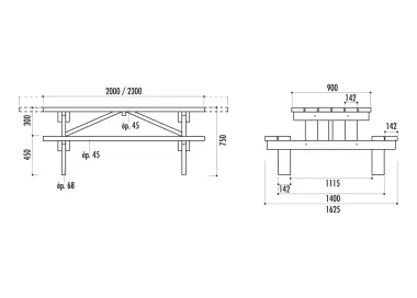Table pique-nique HANOVRE pour PMR