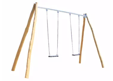 Balançoire double en robinier 2 sièges plats