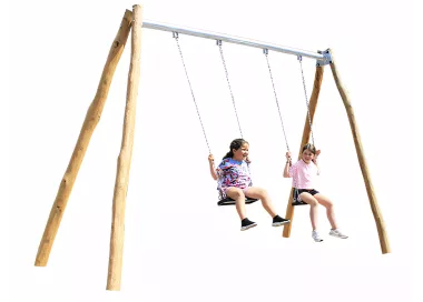 Balançoire double en robinier 2 sièges plats