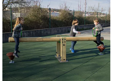 Balancier rustique 2 places en bois traité