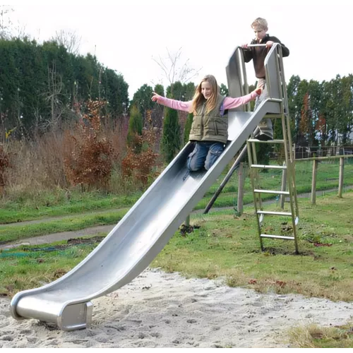 Toboggan inox 3,5m pour enfants 3-12 ans