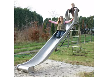 Toboggan inox 3,5m pour enfants 3-12 ans