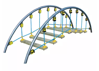 Escalier oscillant araignée en bois traité