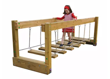 Escalier oscillant horizontal en bois et inox