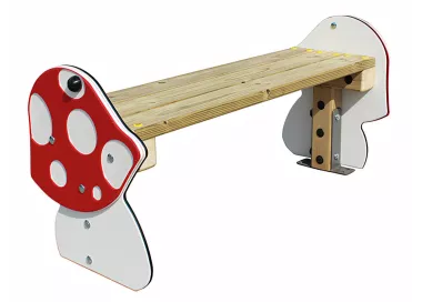 Banc champignon en bois pour enfants