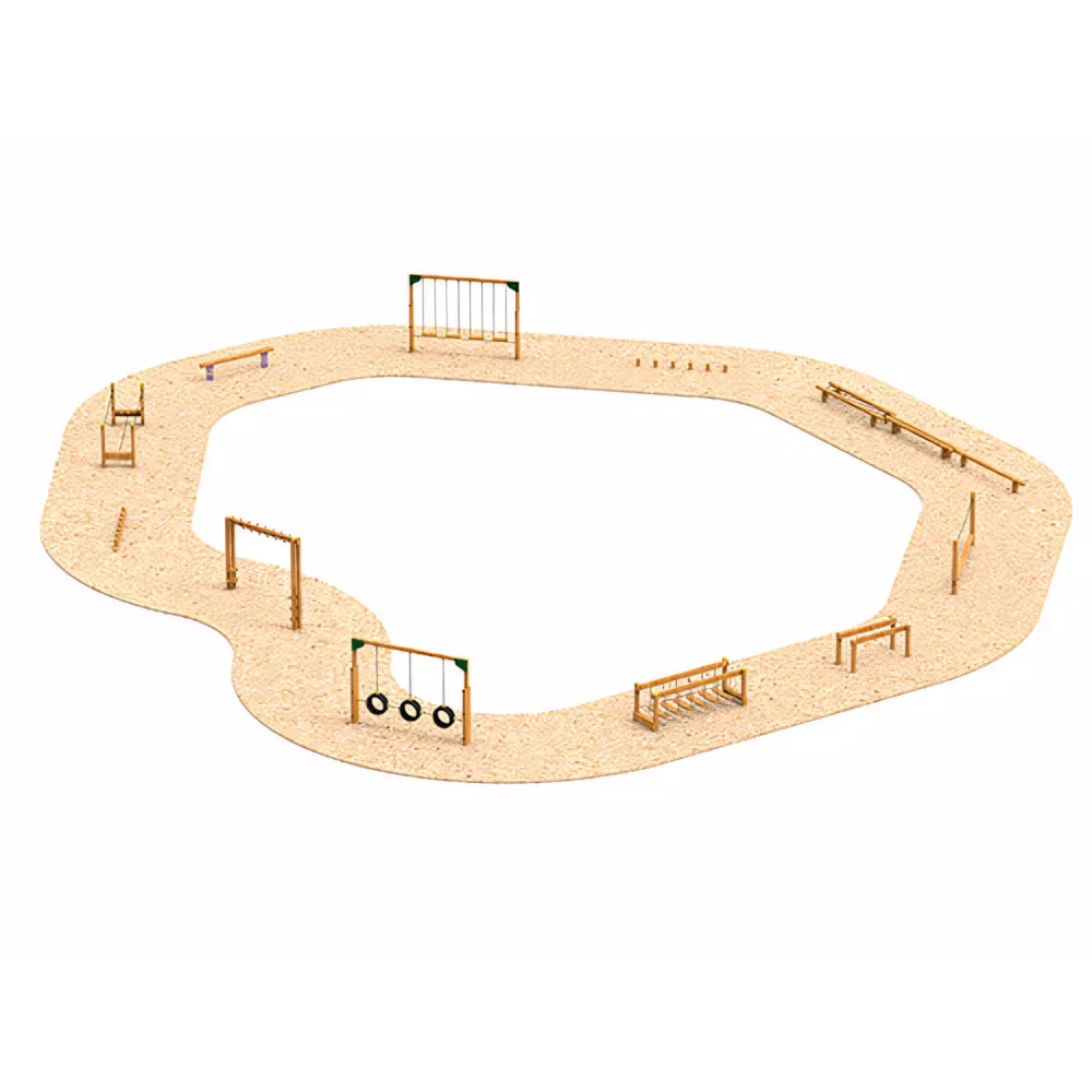 Circuit d'équilibre en bois traité et polyéthylène Circuit d'équilibre en bois traité et polyéthylène
