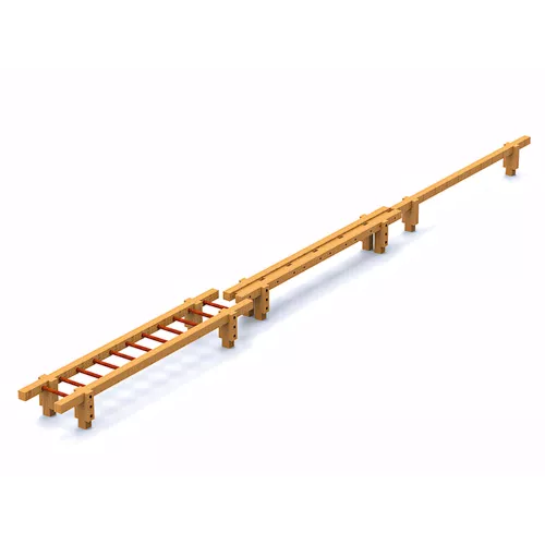 Barre d'équilibre en bois traité 9m