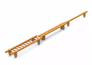 Barre d'équilibre en bois traité 9m
