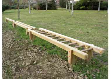 Barre d'équilibre en bois traité 9m