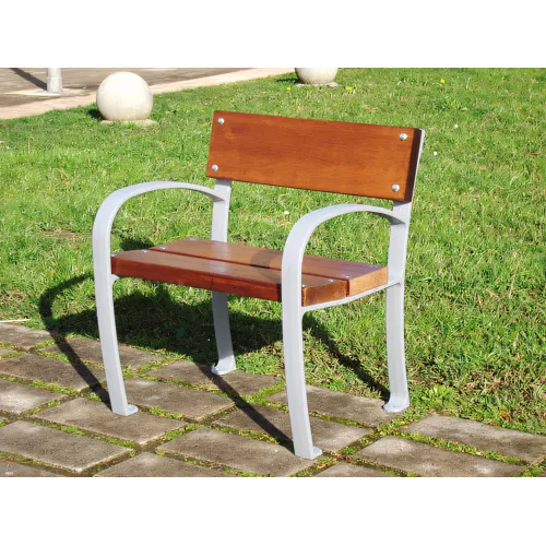 Chaise Brazomar en fonte d'aluminium et bois