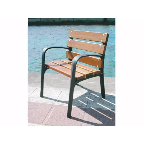 Chaise Cieza en fonte et bois tropical