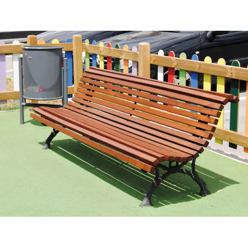 Banc Oyambre en bois tropical 2 mètres