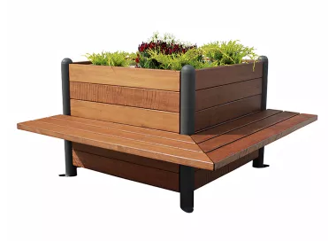 Jardinière-banc d'angle 135 cm en acier
