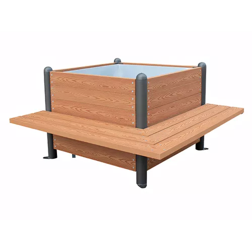 Jardinière-banc d'angle 135 cm en acier