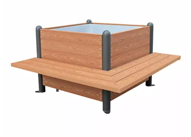 Jardinière-banc d'angle 135 cm en acier
