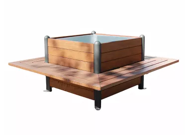 Jardinière-banc carrée 170 cm en acier