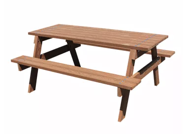 Table pique-nique eco-composite bois veiné 180cm