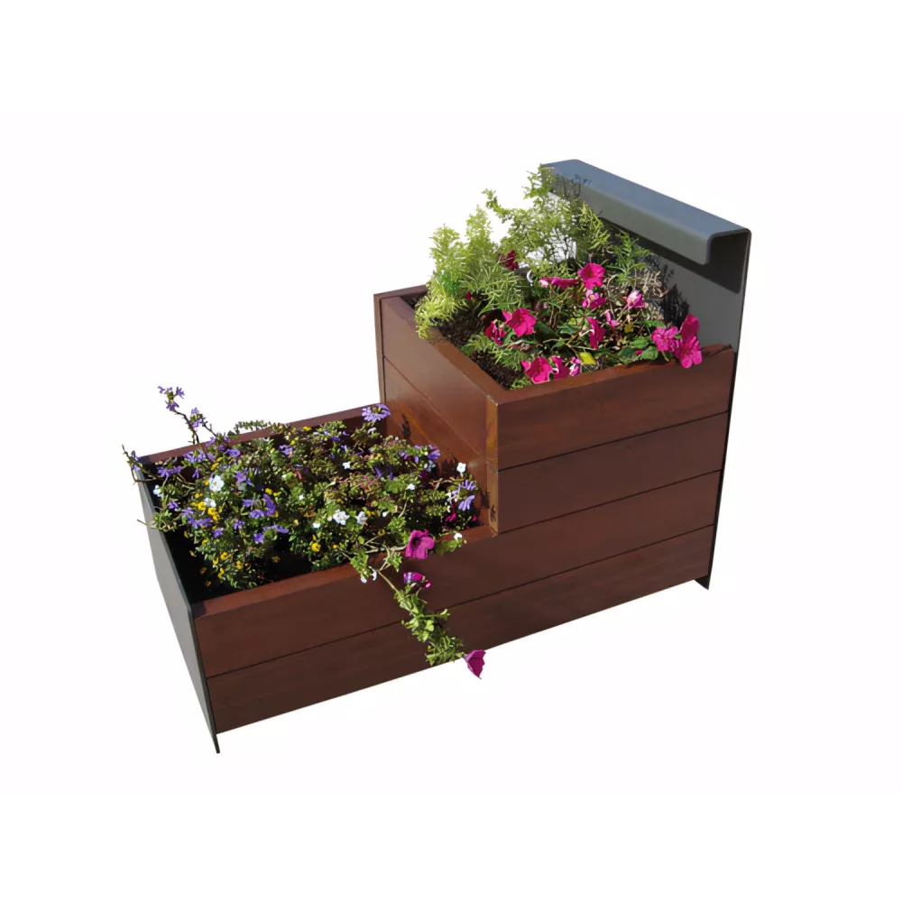 Jardinière Accua rectangulaire acier noir 118 litres Jardinière Accua rectangulaire acier noir 118 litres