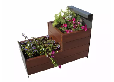 Jardinière Accua rectangulaire acier noir 118 litres