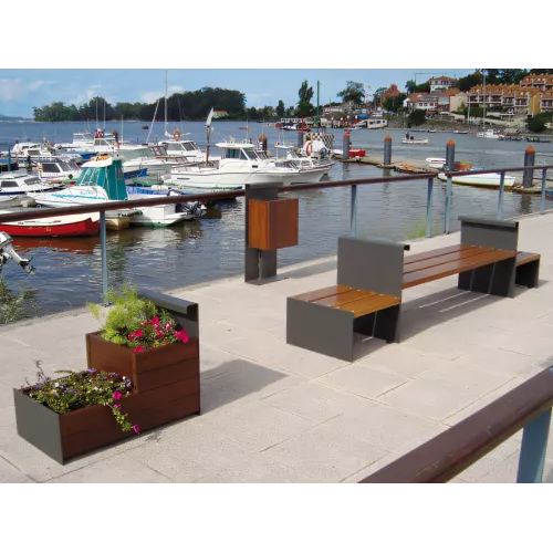 Jardinière Accua rectangulaire acier noir 118 litres