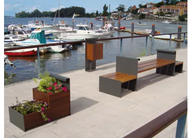 Jardinière Accua rectangulaire acier noir 118 litres
