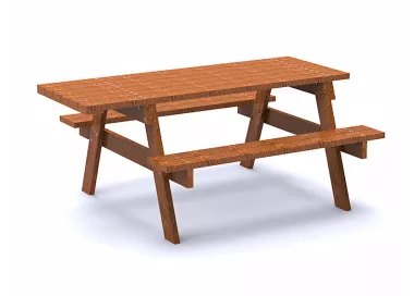 Table pique-nique adaptée fauteuils roulants bois composite