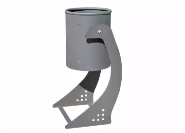 Poubelle ronde Lábaro 40 L acier noir