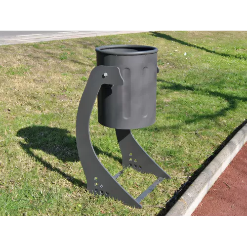 Poubelle ronde Lábaro 40 L acier noir