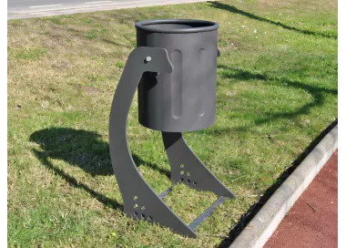 Poubelle ronde Lábaro 40 L acier noir