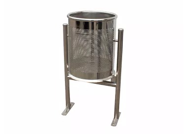 Poubelle rabattable inox 40 L perforée