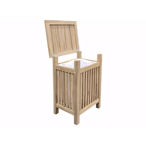 Poubelle en teck naturel tropical Teka