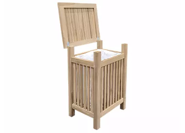 Poubelle en teck naturel tropical Teka