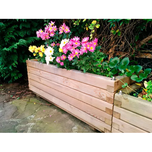 Jardinière rectangulaire en bois traité 110 cm
