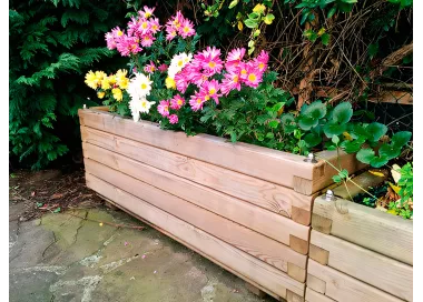 Jardinière rectangulaire en bois traité 110 cm