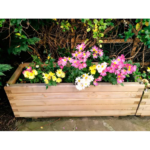 Jardinière rectangulaire en bois traité 110 cm