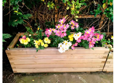 Jardinière rectangulaire en bois traité 110 cm