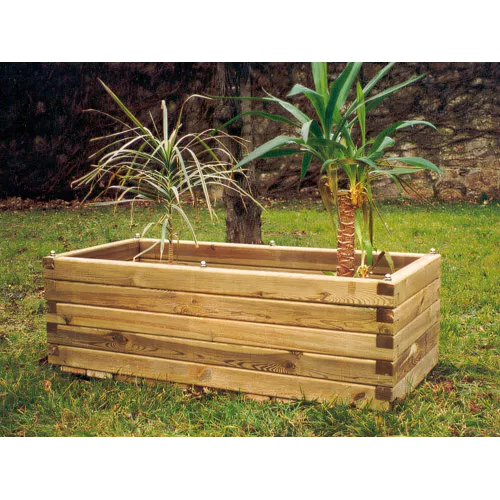 Jardinière rectangulaire en bois traité 110 cm