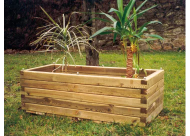 Jardinière rectangulaire en bois traité 110 cm