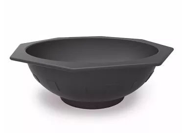 Jardinière octogonale en fonte noire 135 cm