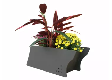 Jardinière Lábaro rectangulaire en acier noir