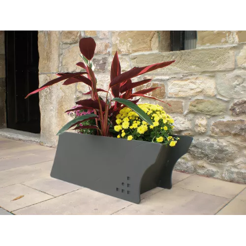 Jardinière Lábaro rectangulaire en acier noir