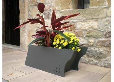 Jardinière Lábaro rectangulaire en acier noir