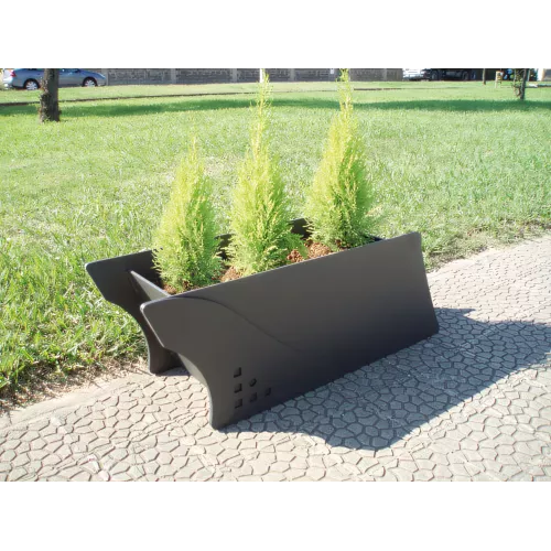 Jardinière Lábaro rectangulaire en acier noir