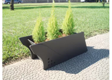 Jardinière Lábaro rectangulaire en acier noir