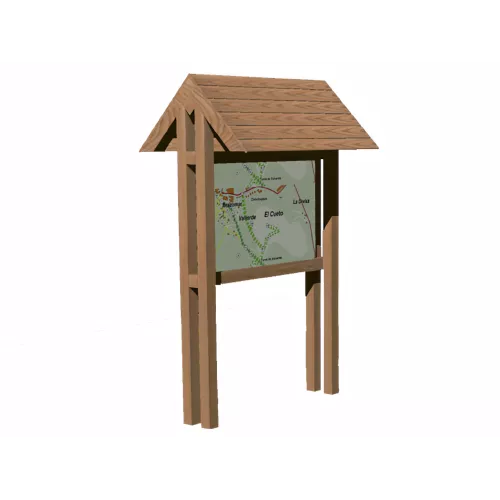 Panneau indicatif double marquise bois traité 1,5m