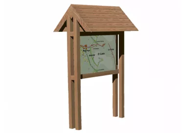 Panneau indicatif double marquise bois traité 1,5m