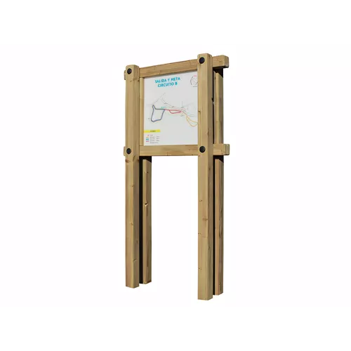 Panneau indicatif bois traité double pied 0,78m