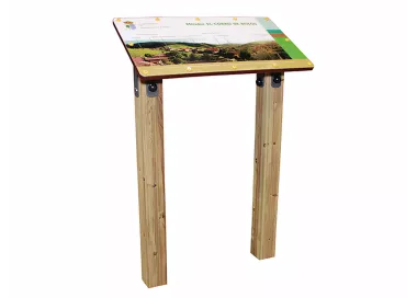 Pupitre informatif en bois lamellé-collé traité