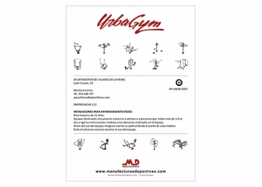 Panneau indicatif Urbagym en acier 77x29cm